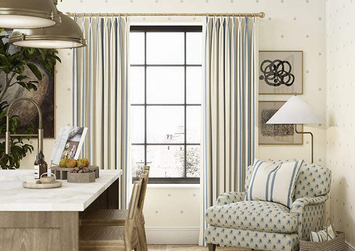 Adelaide, Winnies Stripe Raffs Blue - Made to Measure Curtains - Image 3